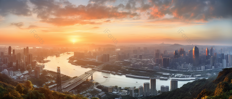 重庆城市美丽傍晚全景摄影实拍,高清,摄影图,摄影图片,图片大全,摄影图免费下载